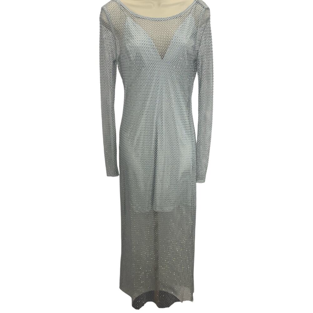 House of Harlow 1960 Women’s Rhinestone Mesh Midi Dress - Size S